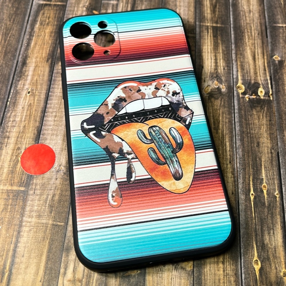 5for$10 Aztec Stripes Cow Print Lips Catcus Vibrant IPhone 11 Pro Phone Case